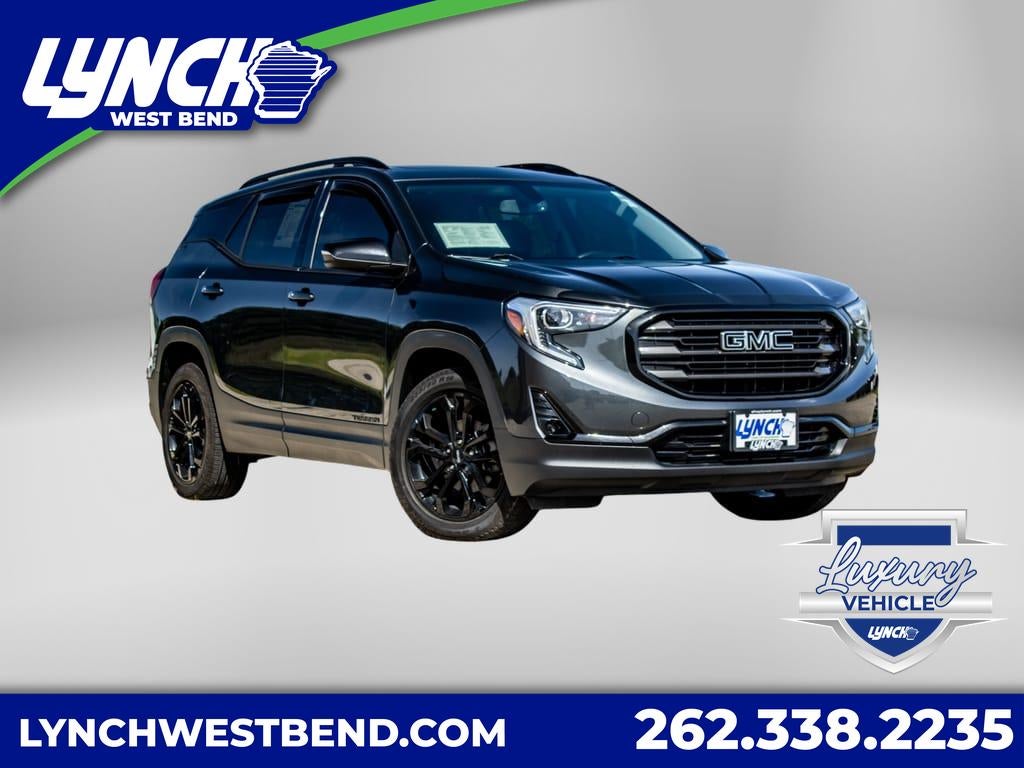2019 GMC Terrain SLT in Graphite Gray Metallic — front three-quarter view