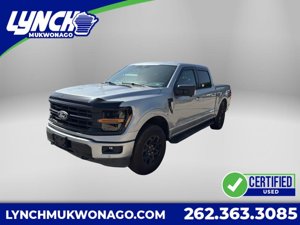 2024 Ford F-150 XLT in Iconic Silver Metallic — front three-quarter view